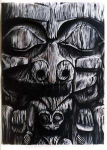 Bear Frog Totem - Charcoal