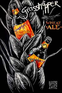 Grasshopper - Scratchboard & Ink